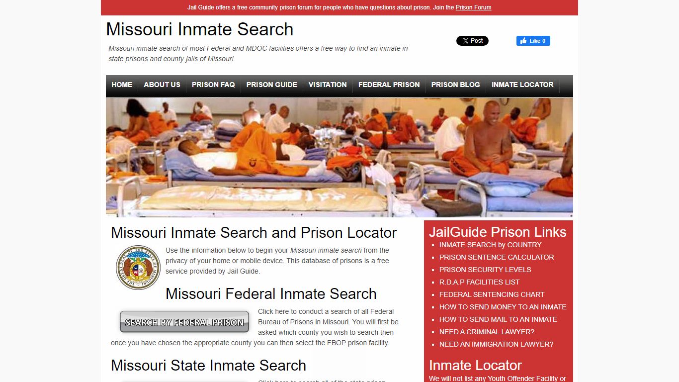Missouri Inmate Search and Prison Lookup - Jail Guide